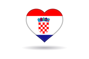 Love of Croatia Heart Shape flag