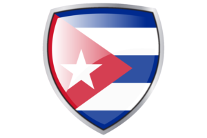 Cuban Flag Couche Heraldic Shield flag