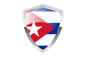 Cuban Flag with Pointed Triangular Shield flag