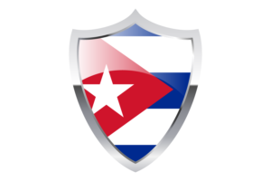 Cuban Flag with Medieval Heater Shield flag