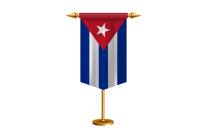 Cuban Flag Illustration with Stand flag