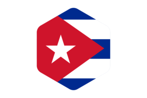 Cuban Flag Rounded Hexagon Shape flag