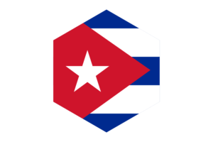 Cuban Flag Hexagon Shape flag