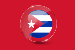 Cuban Flag Glossy Round Button flag