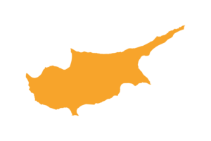 Cyprus Map with Flag flag