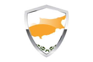 Cyprus Flag with Pointed Triangular Shield flag