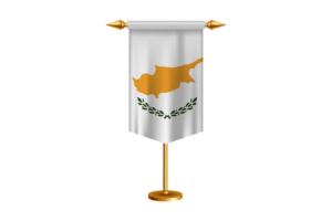 Cyprus Flag Illustration with Stand flag