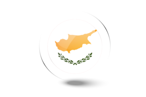 Cyprus Flag Glossy Round Button flag