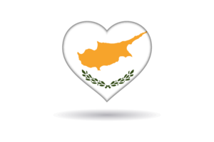 Love of Cyprus Heart Shape flag