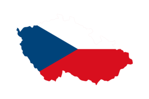 Czechia Map with Flag flag