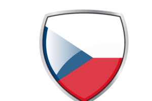 Czechia Flag Couche Heraldic Shield flag