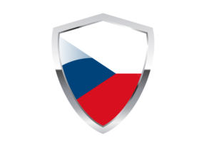 Czechia Flag with Pointed Triangular Shield flag
