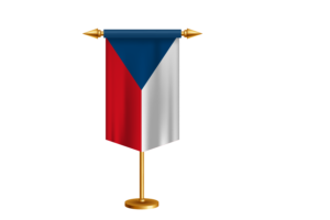 Czechia Flag Illustration with Stand flag