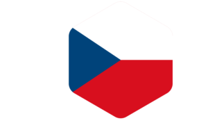 Czechia Flag Rounded Hexagon Shape flag