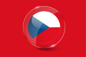 Czechia Flag Glossy Round Button flag