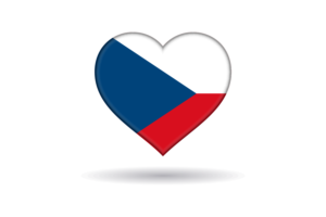 Love of Czechia Heart Shape flag