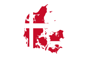 Denmark Map with Flag flag