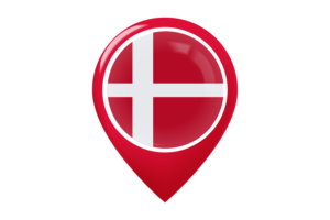 Denmark Flag Map Pin Icon flag