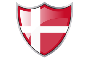 Shield with Flag of Denmark flag