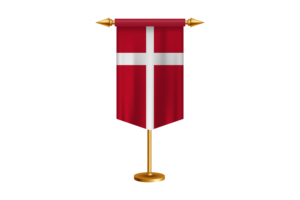 Denmark Flag Illustration with Stand flag