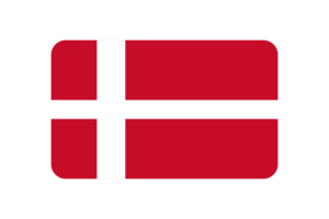 Denmark Flag Triangle Rounded Shape flag
