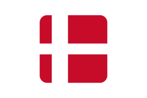 Denmark Flag Square Rounded Shape flag