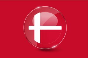 Denmark Flag Glossy Round Button flag