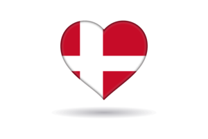 Love of Denmark Heart Shape flag
