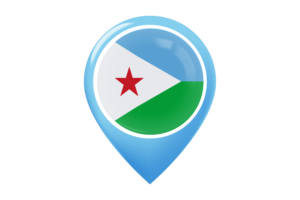 Djibouti Flag Map Pin Icon flag
