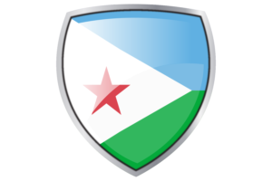 Djibouti Flag Couche Heraldic Shield flag