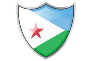 Shield with Flag of Djibouti flag