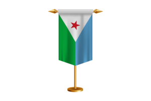 Djibouti Flag Illustration with Stand flag