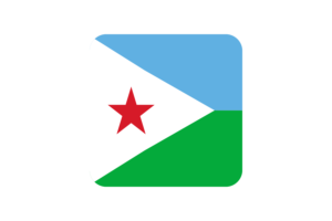 Djibouti Flag Square Rounded Shape flag