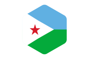 Djibouti Flag Rounded Hexagon Shape flag
