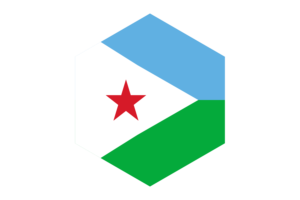 Djibouti Flag Hexagon Shape flag