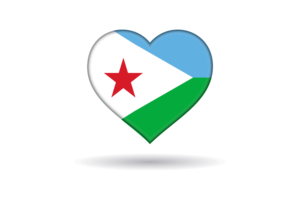 Love of Djibouti Heart Shape flag