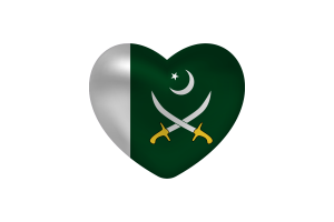 Corazón de amor del Pak-Army flag