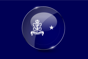 Commodore Flag Glossy Round Button flag
