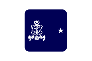 Commodore Flag Square Rounded Shape flag