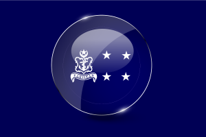 Pulsante Rotondo Lucido della Bandiera dell'Ammiraglio della Marina flag