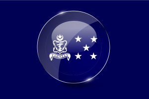 Navy Admiral of the Fleet Flag Glossy Round Button flag