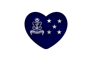 Love of Navy Admiral of the Fleet Heart Shape flag