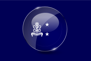 Pulsante Rotondo Lucido della Bandiera dell'Ammiraglio di Vascello flag