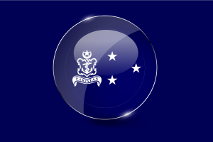 Vice-Admiral Flag Glossy Round Button flag