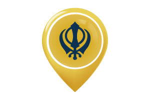 Nishan Sahib Flag Map Pin Icon flag
