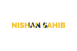 Nishan Sahib Text Art flag