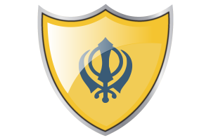 Shield with Flag of Nishan Sahib flag