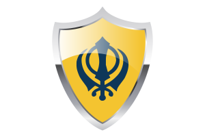 Nishan Sahib Flag with Medieval Heater Shield flag