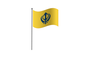 Waving Flag of Nishan Sahib flag