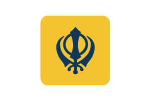 Nishan Sahib Flag Square Rounded Shape flag